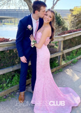 Leona |Long Pink Prom Dresses Near Me With Strapless Mermaid Sequins - Price #price_variant_lowest# - Pink - PromDressClub
